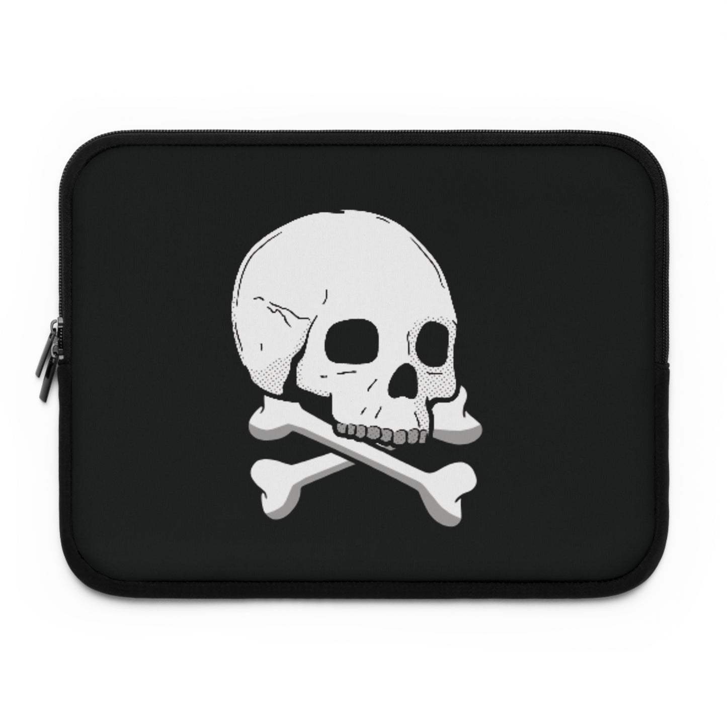 Skull and Crossbones Laptop Sleeve, Edgy Tech Accessory for Gamers, Perfect Gift for Students, Halloween Party Essential, Unisex Design
