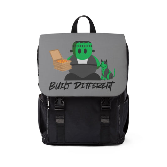 Unisex Casual Shoulder Backpack with Built Different Design - Trendy Backpack for Students, Everyday Use, Gift Idea, Cool Bag for Teens