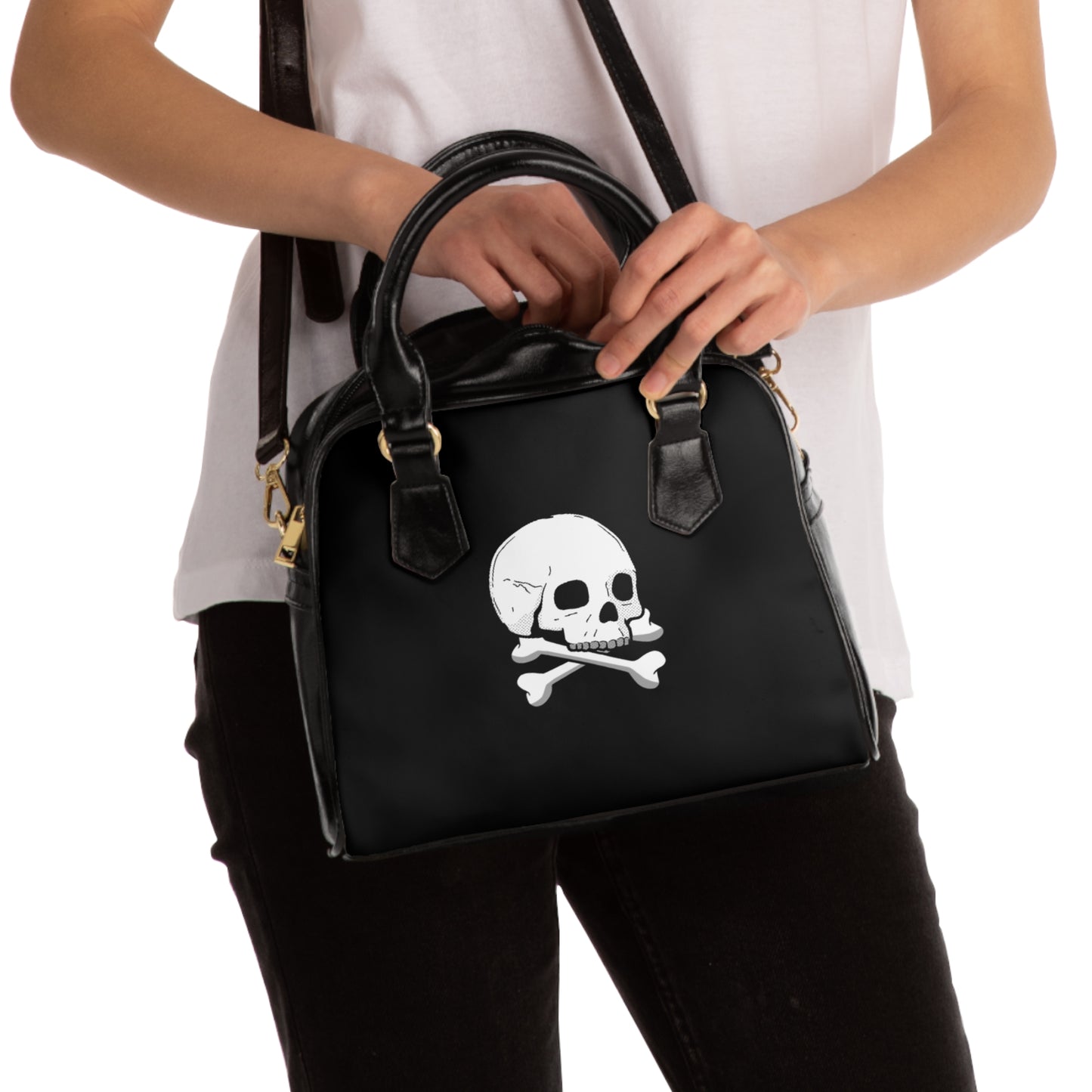 Edgy Skull Shoulder Handbag | Trendy Tote, Stylish Purse, Gothic Accessory, Fashion Gift, Daytime Bag